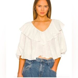 NWT Free Prople Zuri blouse in ivory. P2P 25”